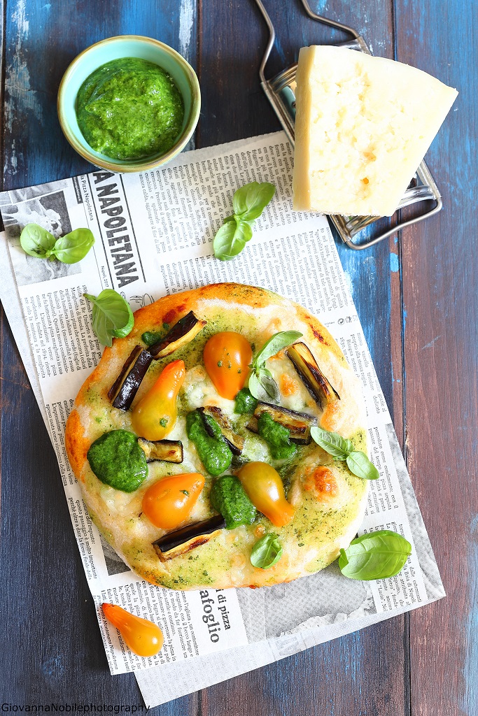 Pizza con melanzane e pesto di rucola la cuoca eclettica