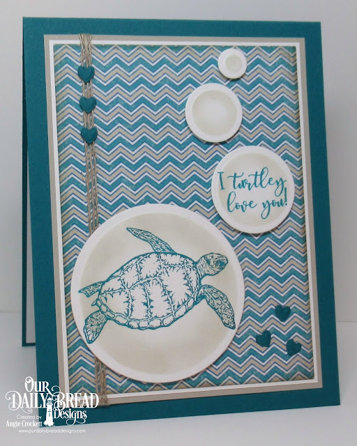 ODBD Turtle Love Stamp/Die Duos, ODBD By The Shore Paper Collection, ODBD Custom Rectangles Dies, ODBD Custom Circles Dies, ODBD Custom Umbrellas Dies, Card Designer Angie Crockett