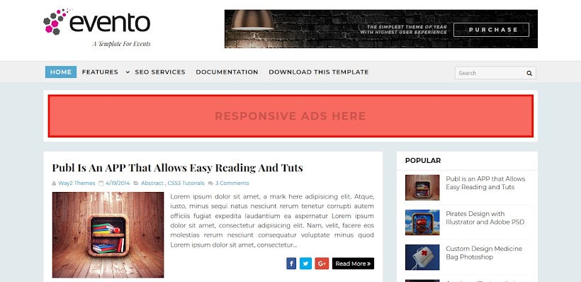 Evento Free Blogger Template