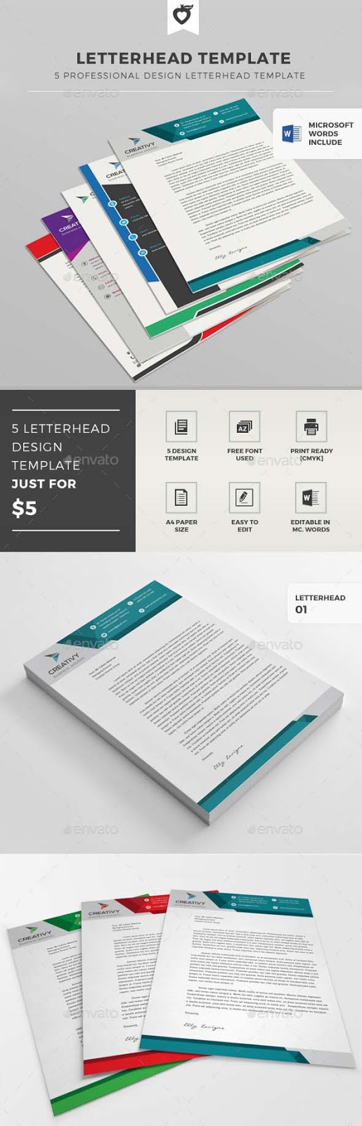 100 Word Letterhead Template With Logo