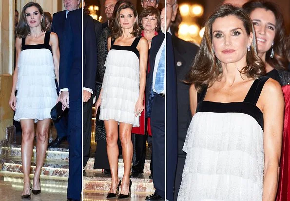 Letizia wears Delpozo dress, Angel Schlesser jumpsuit, Hugo Boss and Carolina Herrera, Spanish brands Zara and Mango