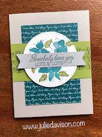 Stampin' Up! 2019-2020 Annual Catalog SNEAK PEEK: Parcels & Petals Card with card sketch and layout measurements ~ www.juliedavison.com