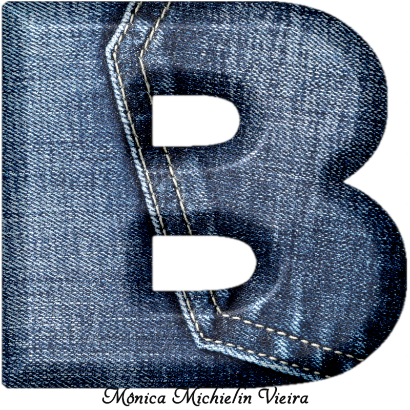 M. Michielin Alphabets ALFABETO DE JEANS PNG ALFABETO COM TEXTURA DE