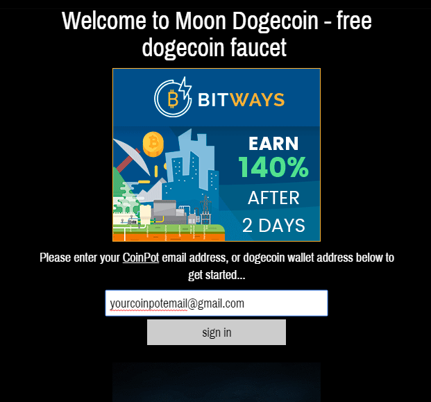 Claim 100 Legit Moon Dogecoin Faucet On Moondoge Co In Take Free Bitcoin