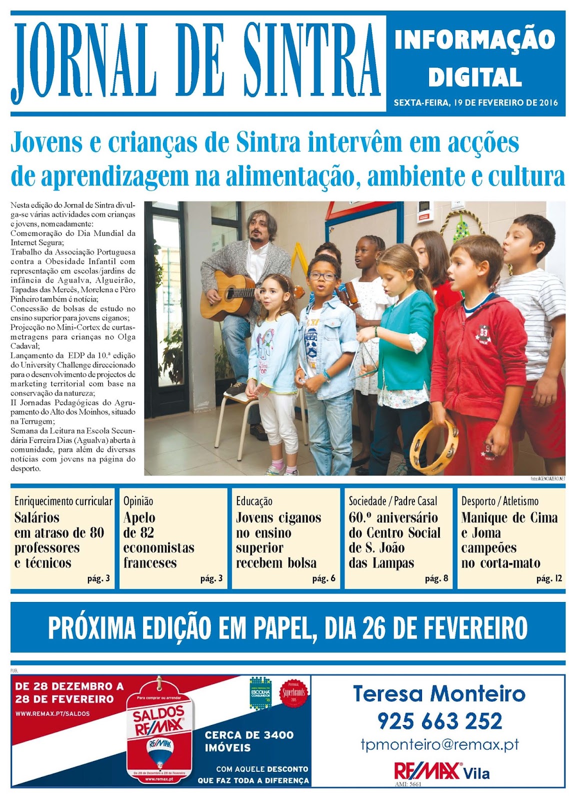Capa da edição de 19-02-2016