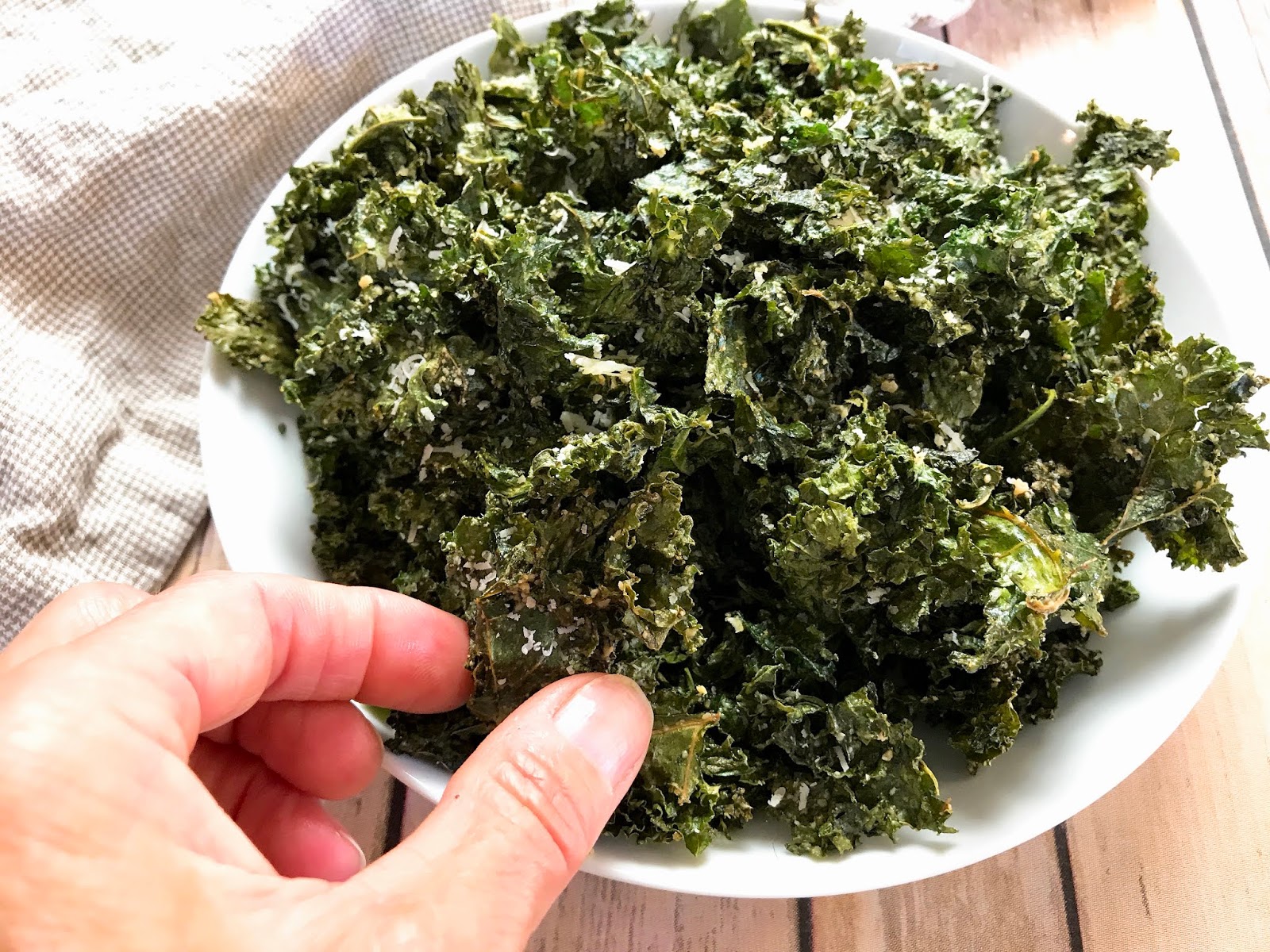 Parmesan Baked Kale Chips