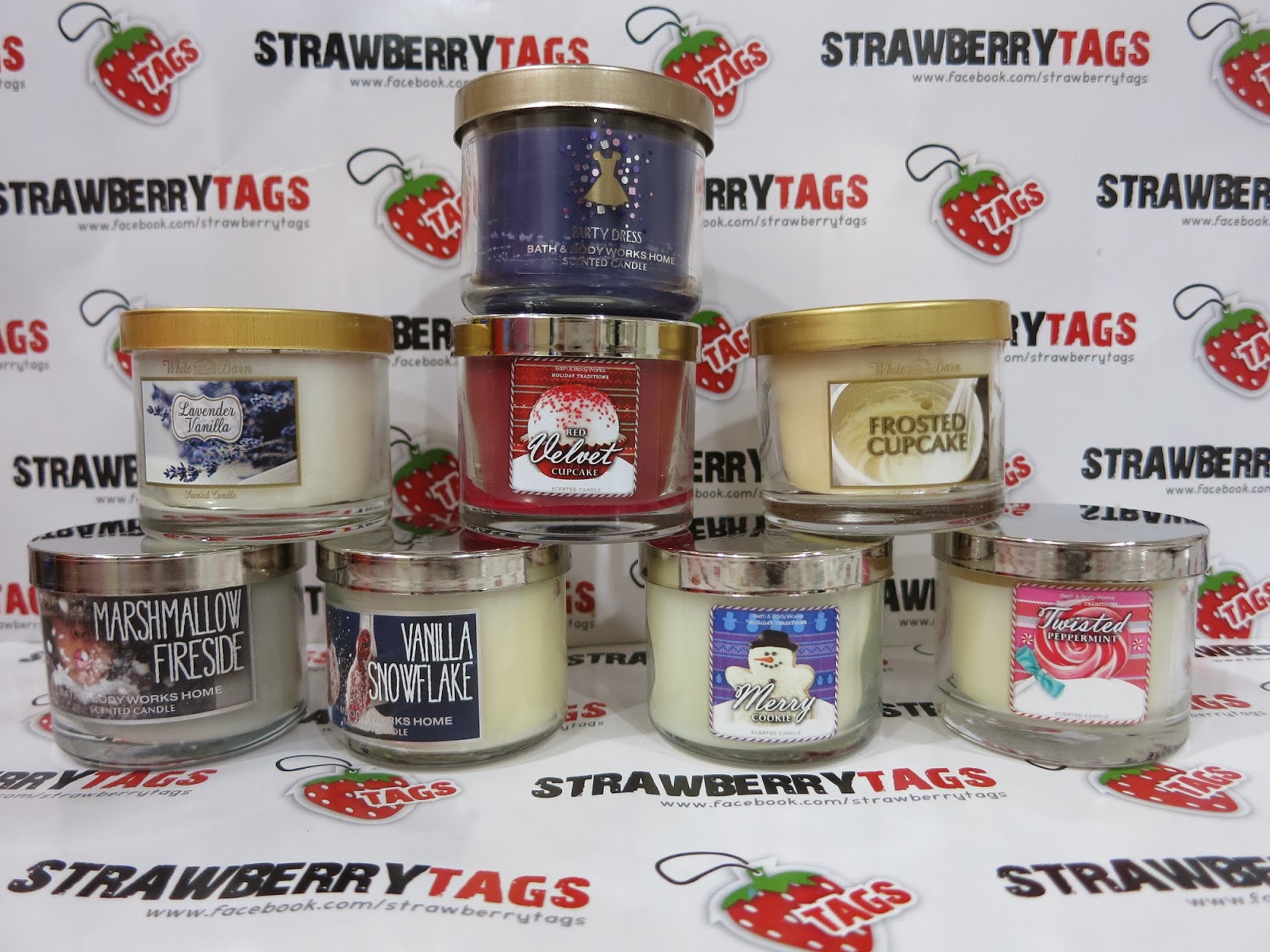 StrawBerry TaGs Bath & Body Works 1.3 oz. Scented Mini Candle