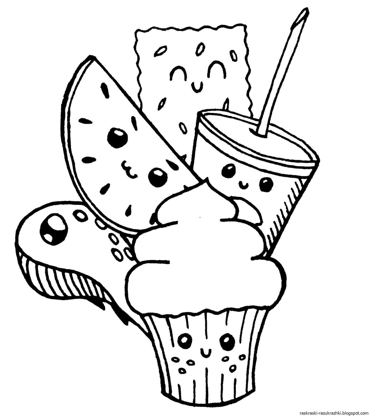 Раскраски Для Девочек Милая Еда