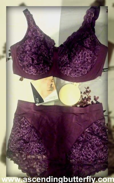 Elila Full Figure Bra and Panty Set displayed with Senteurs d'Orient Soap