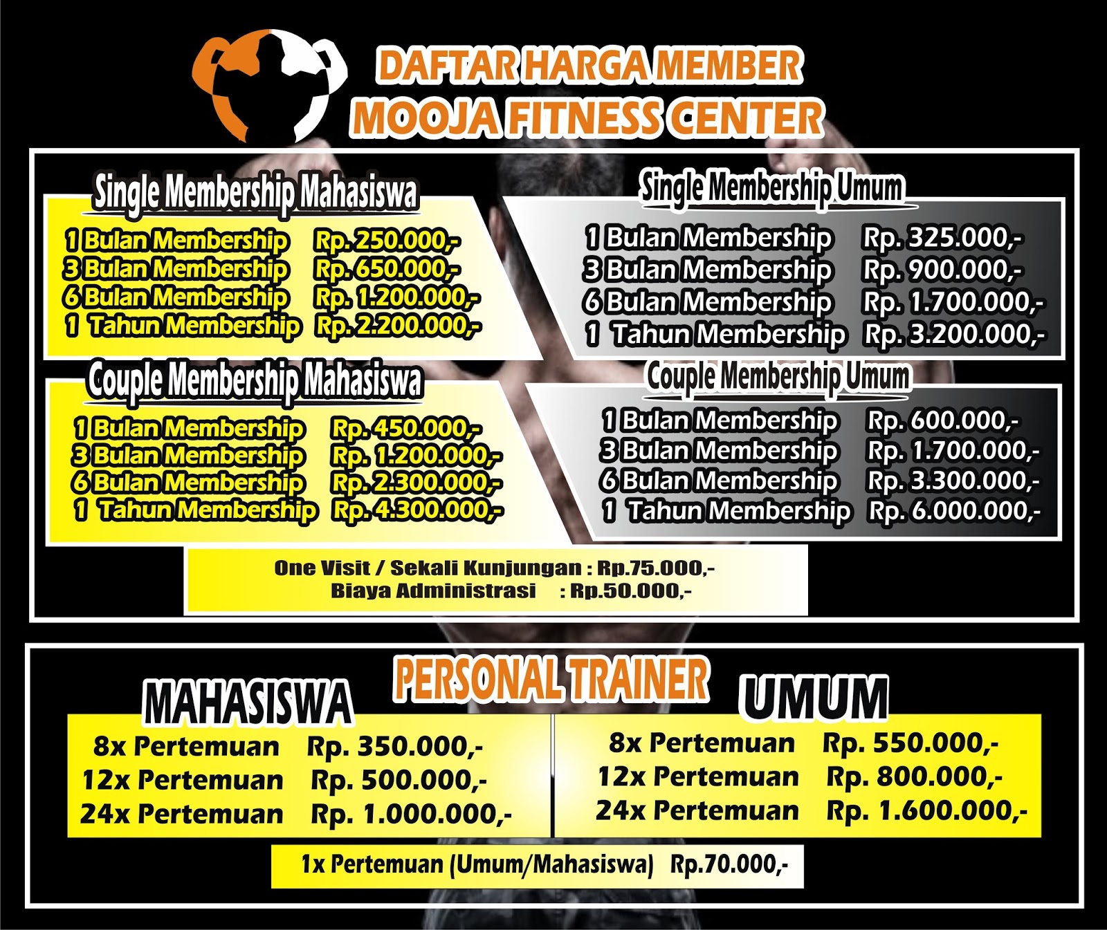 Harga Member MOOJA FITNESS Harga Baru Membership Mooja Fitness