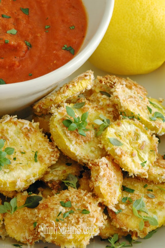 Simply Suzanne's AT HOME baked yellow squash rounds . . . a Summer
