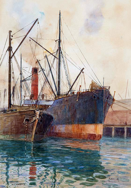 transpress nz ships at Wellington wharves art