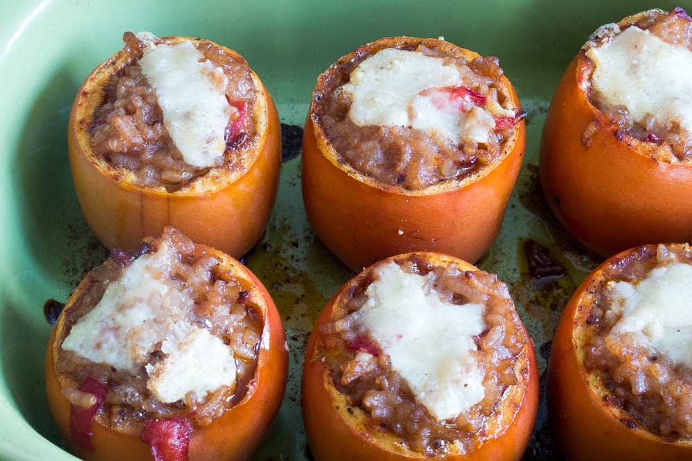 The Yum Yum Factor Stuffed Persimon® with Persimon® Black Pepper Gastrique