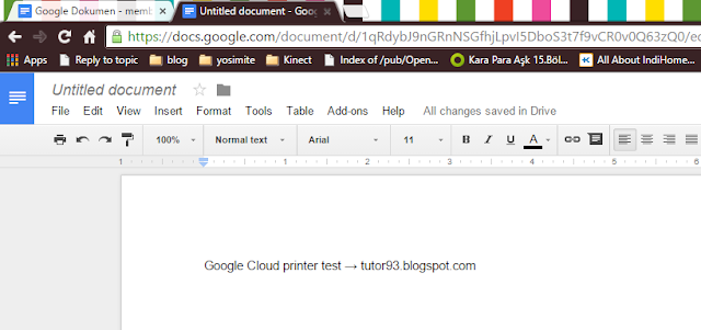 Google doc, test Cloud service