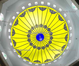 Kubah Plafon Masjid Dekoratif Warna - Copyright : PT Mustaka Multi Tehnik