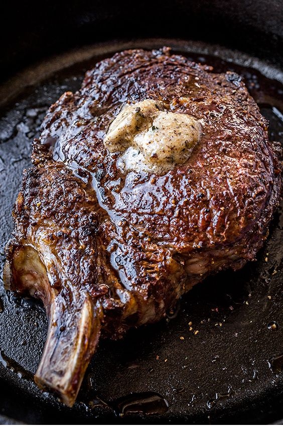 Pepper-Crusted Cowboy Rib Eye Steak, a Happy Father’s Day, Indeed