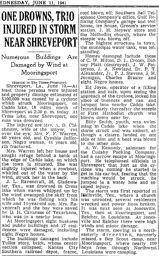 Memories of Mooringsport, LA Mooringsport Timeline