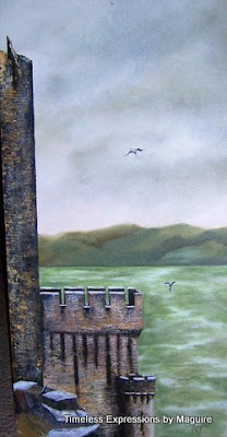 ~ Castle Hoathe On The Irish Sea ~   Oil on canvas, 30 x 72, 1975  Collector not recorded ~ Timeless Expression by Maguire