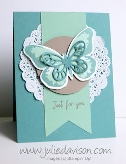 Stampin' Up! Watercolor Wings butterfly card #stampinup www.juliedavison.com