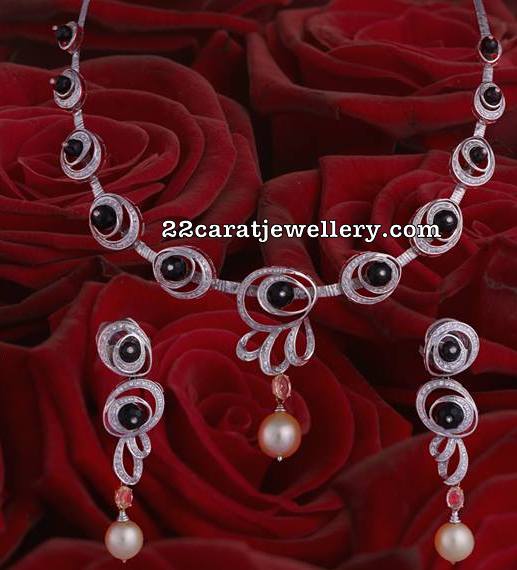 Simple Diamond Sapphire Necklace