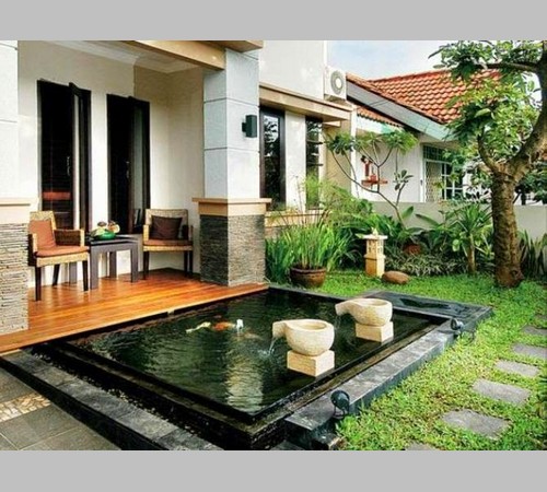 Desain Teras Rumah Dengan Batu Alam Dan Limasan Jawa Desain Teras Rumah Dengan Batu Alam Dan Limasan Jawa