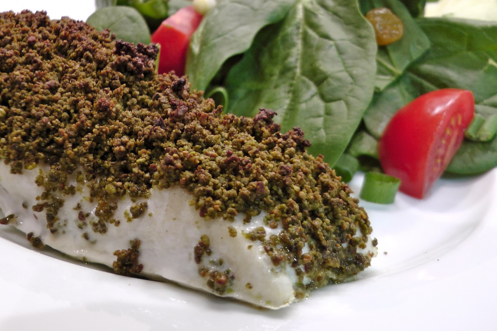 The Baked Alaska Project Pistachio & Matcha Crusted Halibut