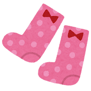 女の子の靴下のイラスト（リボン）