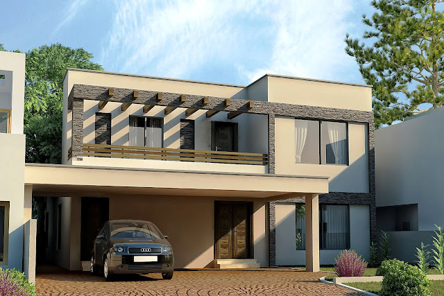 3D Front Elevation.com: DHA Lahore 1 Kanal Modern Contemporary ...