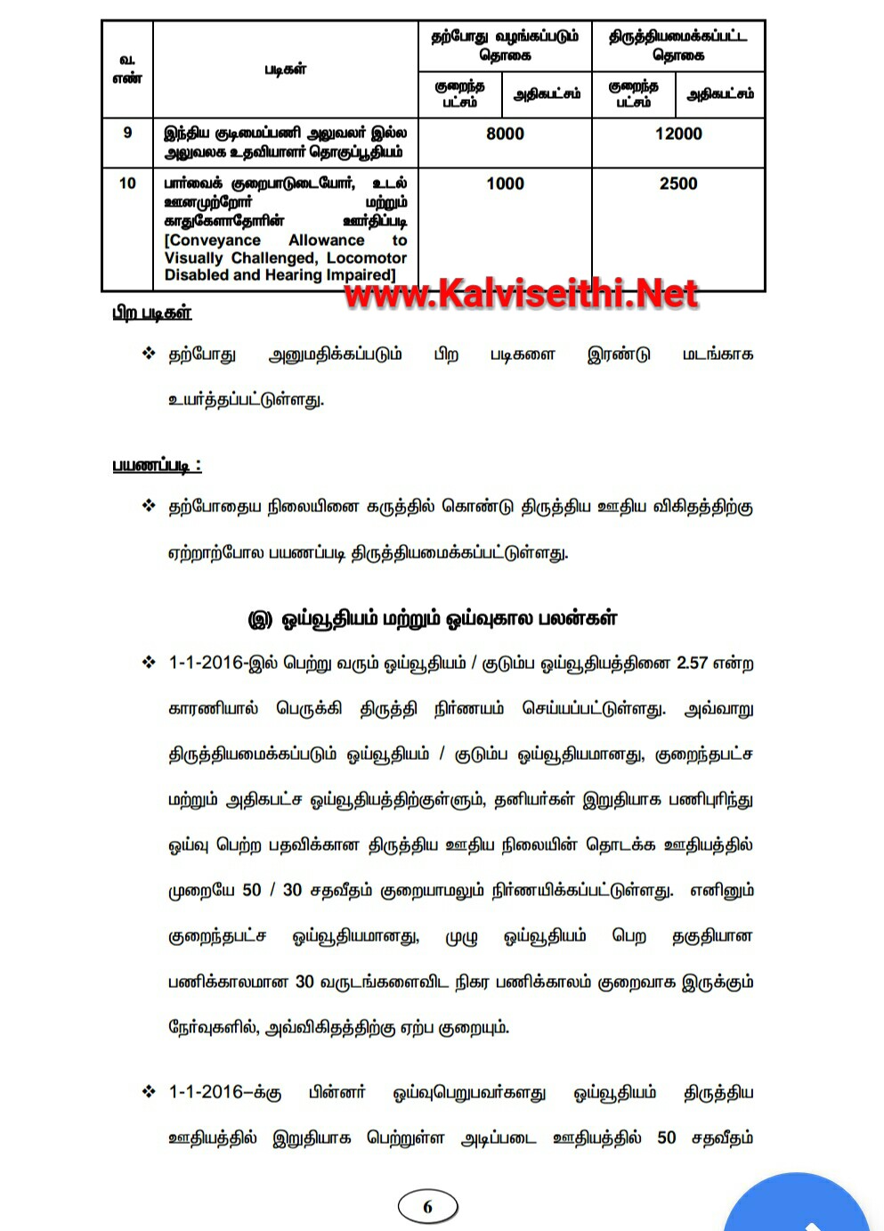 Tn 7th Pay New Pay Fixation Table Published Kalviseithi