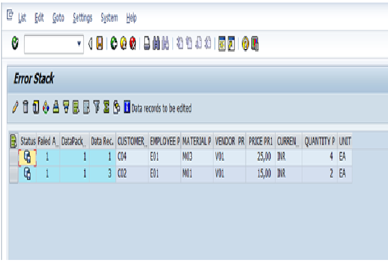 SAP BI 4 U DTP Error Stack