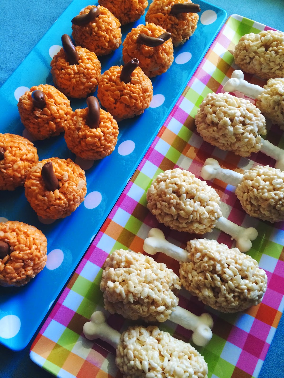  kraftykym Rice Krispie Turkey Drumsticks + Pumpkins