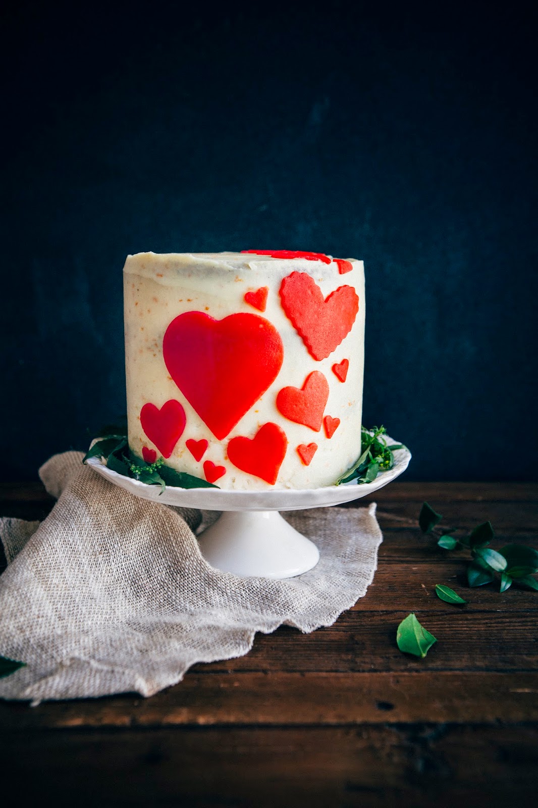 Valentine S Day Red Velvet Cake With Marzipan And Ermine Frosting