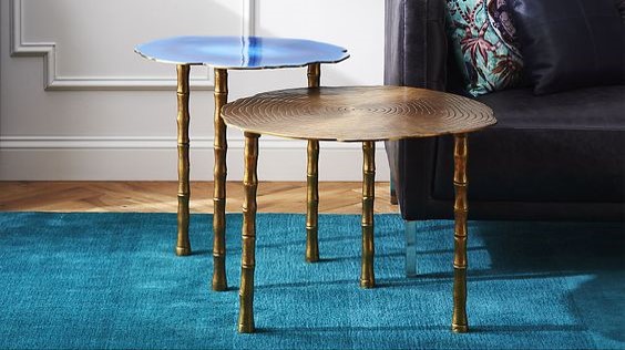 Fashion designer does boho home decor collection for CB2 - side tables www.BoHoHome.com @bohosusan
