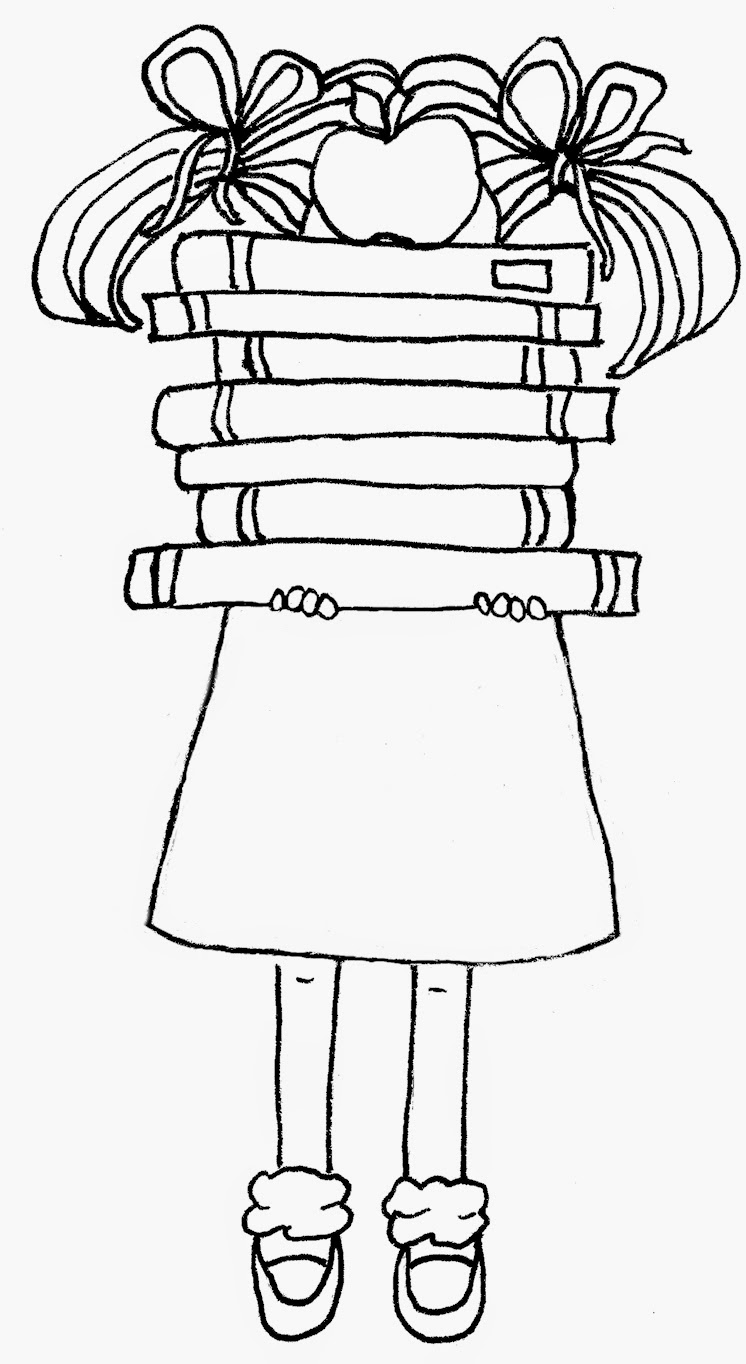 Back To School Girl Free Crudoodle Digital Stamp by Tori Beveridge Back To School Girl Free Crudoodle Digital Stamp by Tori Beveridge