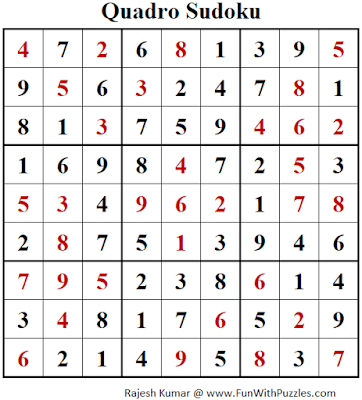 Answer of Quadro Sudoku Puzzles (Fun With Sudoku #396)