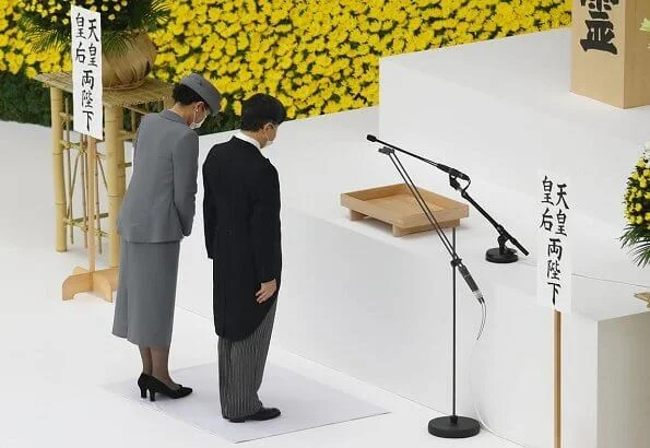 Emperor Naruhito and Empress Masako, attended a memorial ceremony marking the 75th anniversary of Japan's surrender in World War II