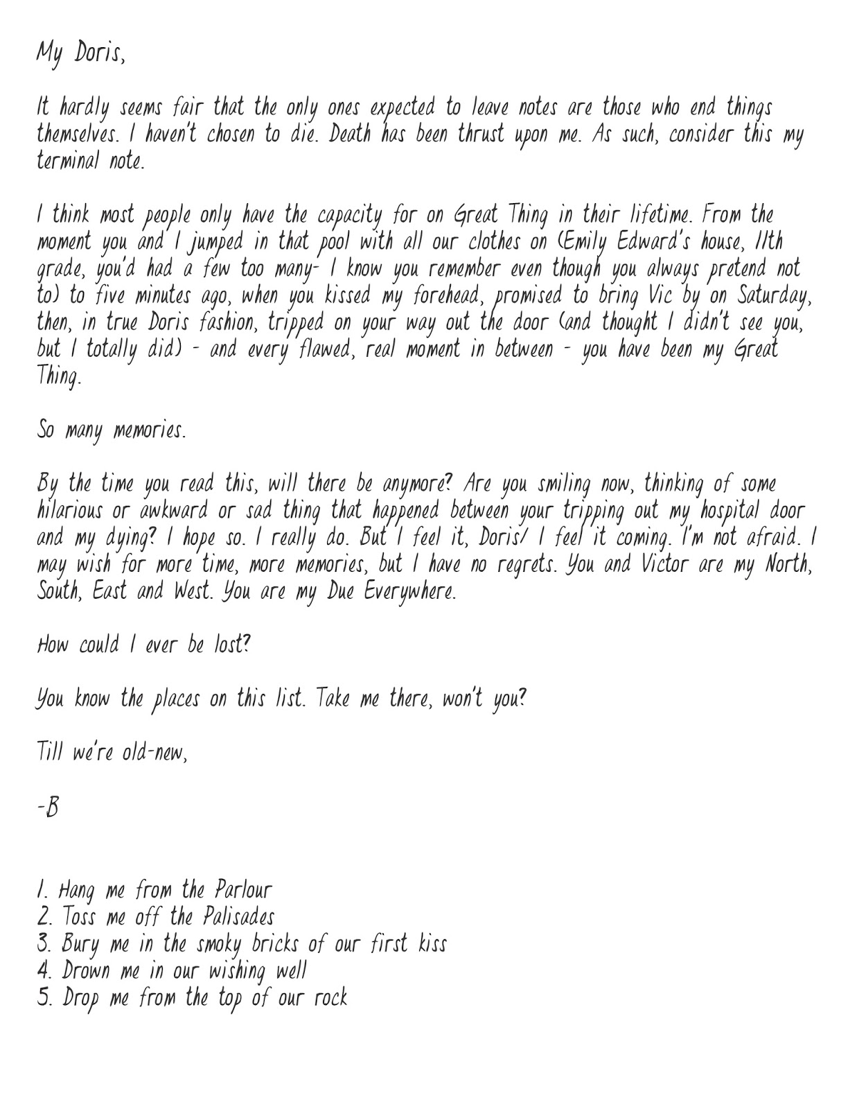 Bruno's Letter to Doris