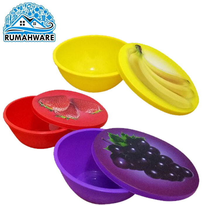 .Mangkok dan Tutup lucu motif buah (0.2kg)