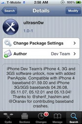 ultrasn0w iPhone 4 Unlock App launched by iPhone Dev Team