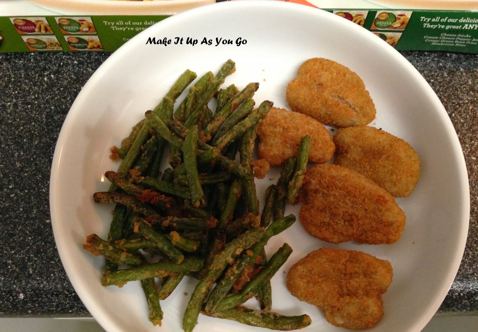 Make It Up As You Go Cheap Eats Dollar Tree Snapps brand Crispy Green Bean Fries and