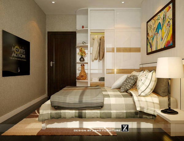 Thiết kế nội thất phòng ngủ đẹp căn hộ 2 phòng ngủ, 99m2 - Central Sunrise City 3