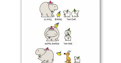 I Smiled You Hippo Birdie Two Ewe Funny Birthday Greeting Card I Smiled You Hippo Birdie Two Ewe Funny Birthday Greeting Card