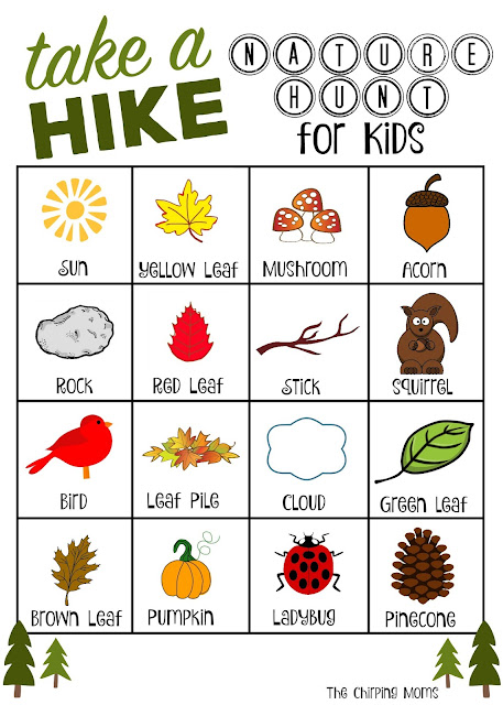 Take a Hike Nature Hunt for Kids Free Printable