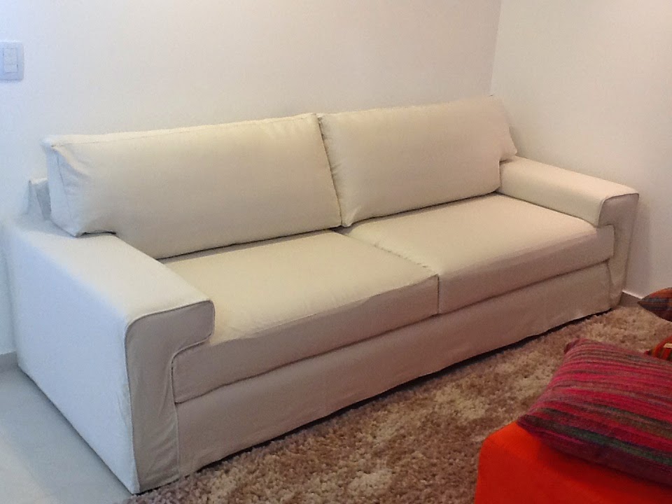Tok de Requinte: Capa para sofa 4 lugares com almofadas soltas