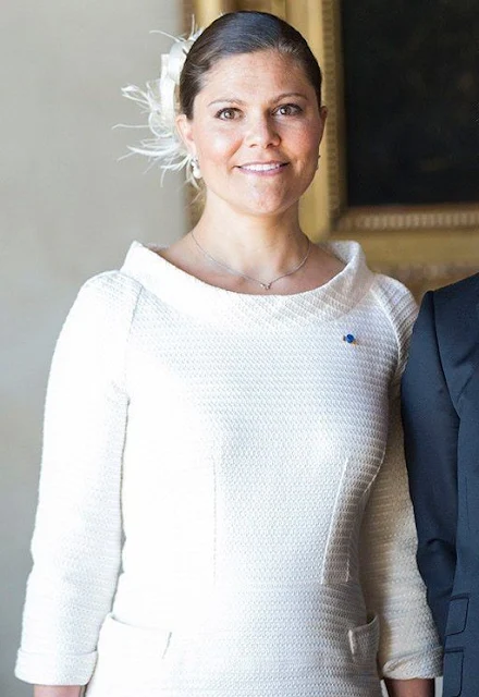 Crown Princess Victoria wore Suzannah Kaleidoscope Neat Brocade dress 