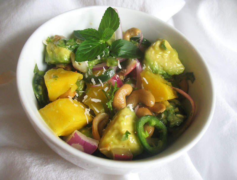 Avocado Mango Salad with Cilantro and Roasted Cashews | Lisa&amp;#39;s Kitchen ...