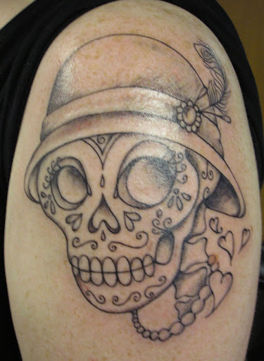 Este esqueleto flapper girl tatuagem