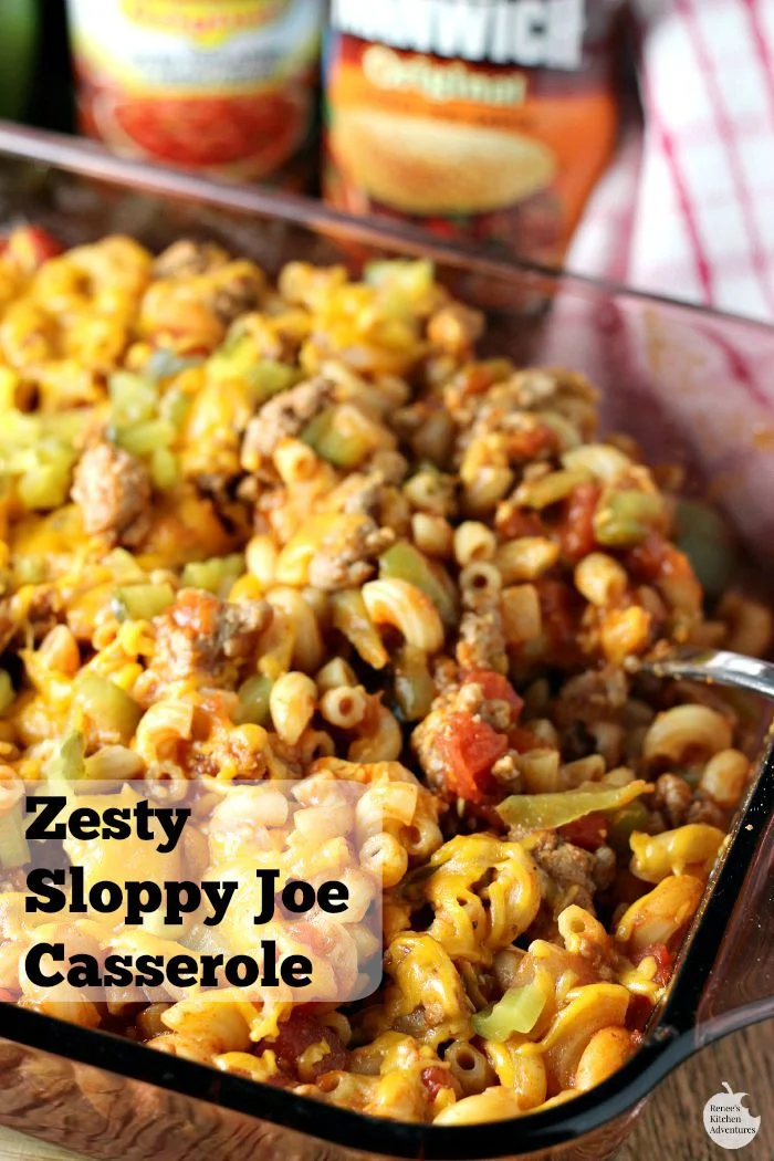 Zesty Sloppy Joe Casserole | by Renee's Kitchen Adventures - Easy recipe for a spicy Sloppy Joe casserole perfect for weeknight dinner! #YesYouCAN ad