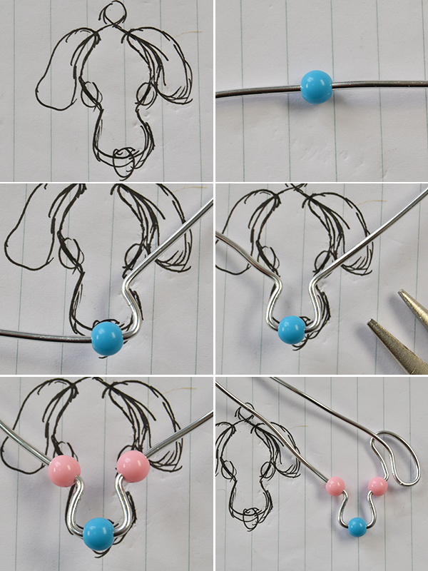 Beader Garden DIY Cute Wire Wrapped Dog Shaped Earrings with Beads