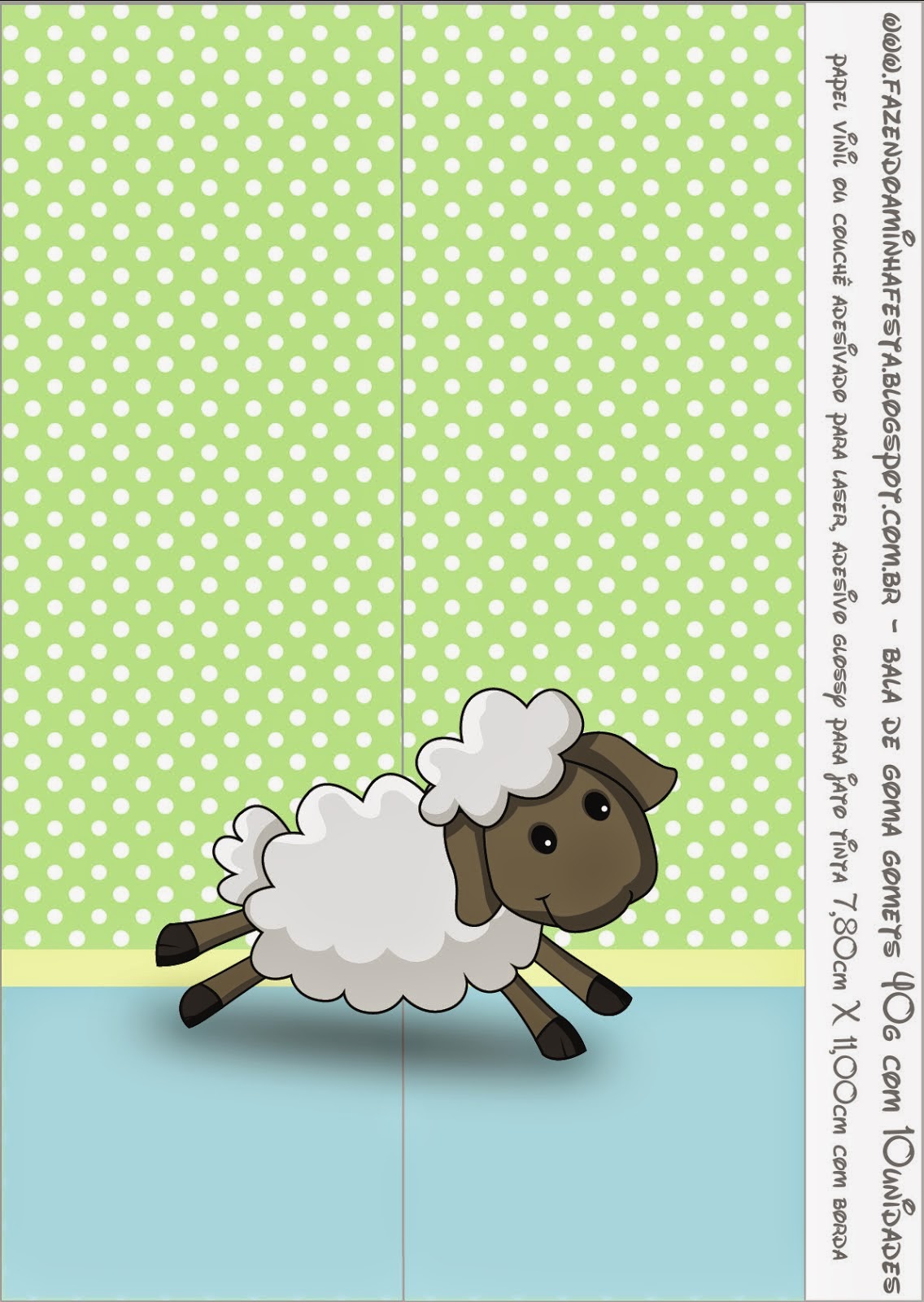 Ovejita en Fondo Celeste y Verde: Etiquetas para Candy Bar para Imprimir Gratis. Etiquetas para Imprimir Gratis de Ovejita en Fondo Celeste y Verde.
